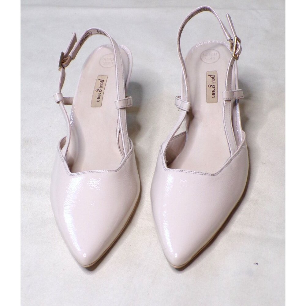 🆕PAUL GREEN Tabitha Slingback Pointed Toe Kitten Heel Pump Shoes 8.5 Ivory - Picture 5 of 10